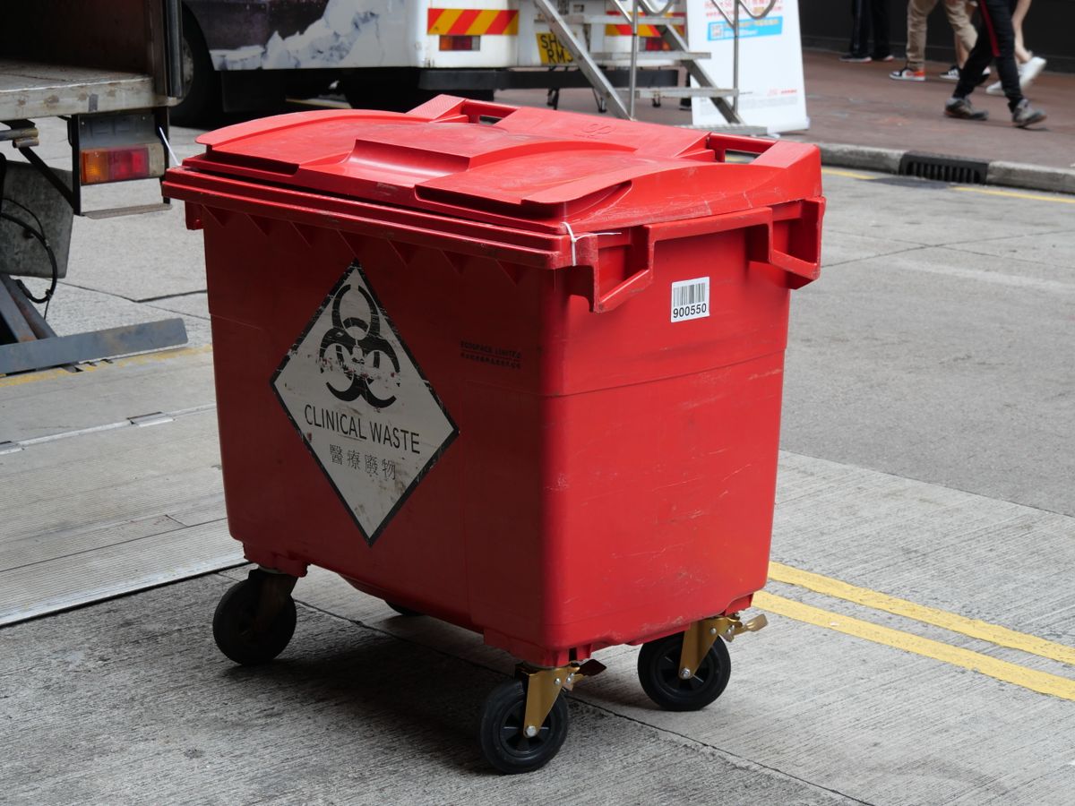 Segregated biomedical waste collection bins